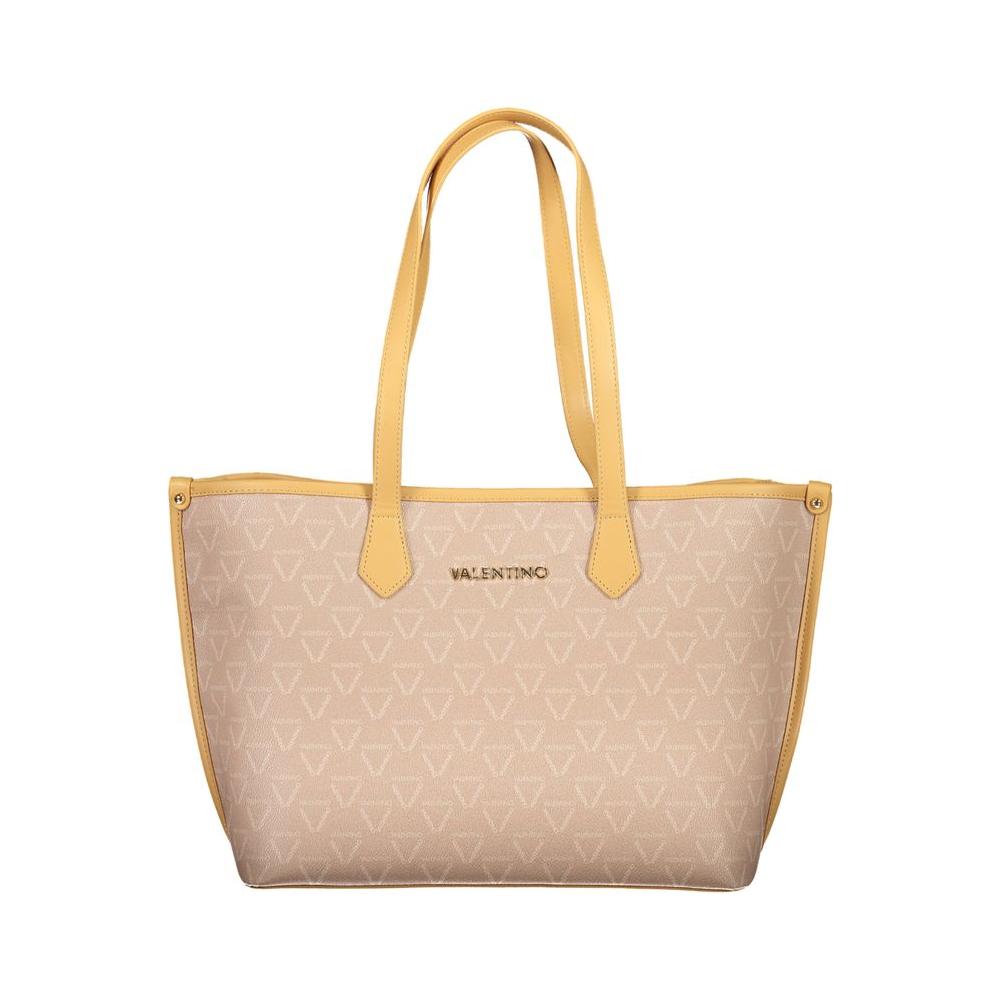 Valentino Bags Beige Polyethylene Handbag with Eco-Friendly Design and Iconic Logo