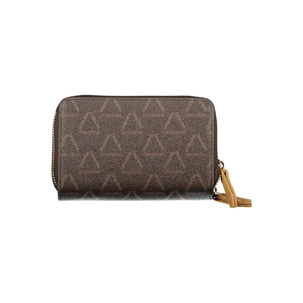 Valentino Bags brown polyethylene women wallet with zip closure and logo