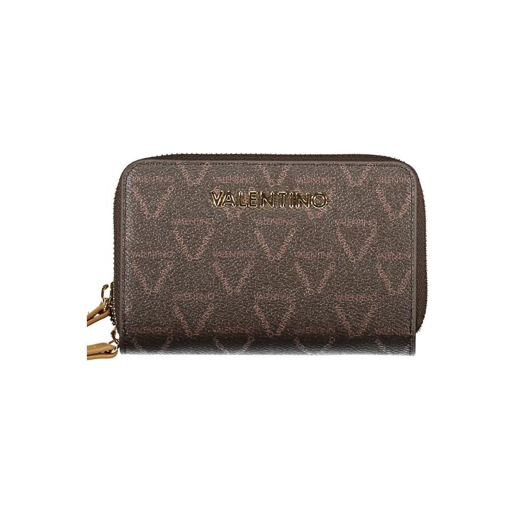 Valentino Bags brown polyethylene women's wallet with logo and zip closure