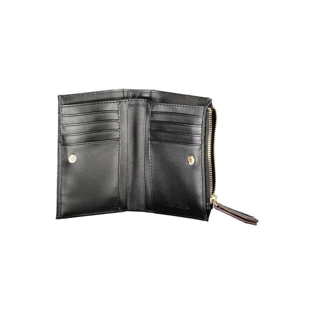 Valentino Bags Black Polyethylene Women's Wallet with multiple compartments, zippered coin purse, and premium style features.