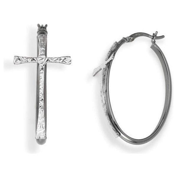 AMEN Mod. CERCHIO E CROCE BLACK Earrings AMEN Lavender