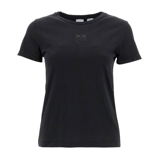 Pinko short-sleeved t-shirt with embroidery Topwear Pinko Dark Slate Gray
