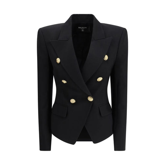 Balmain Black Wool Oves Aries Blazer