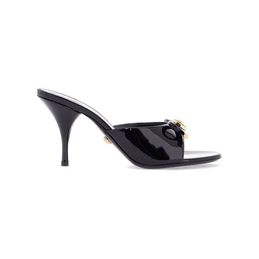Versace 'opera bow patent leather mules