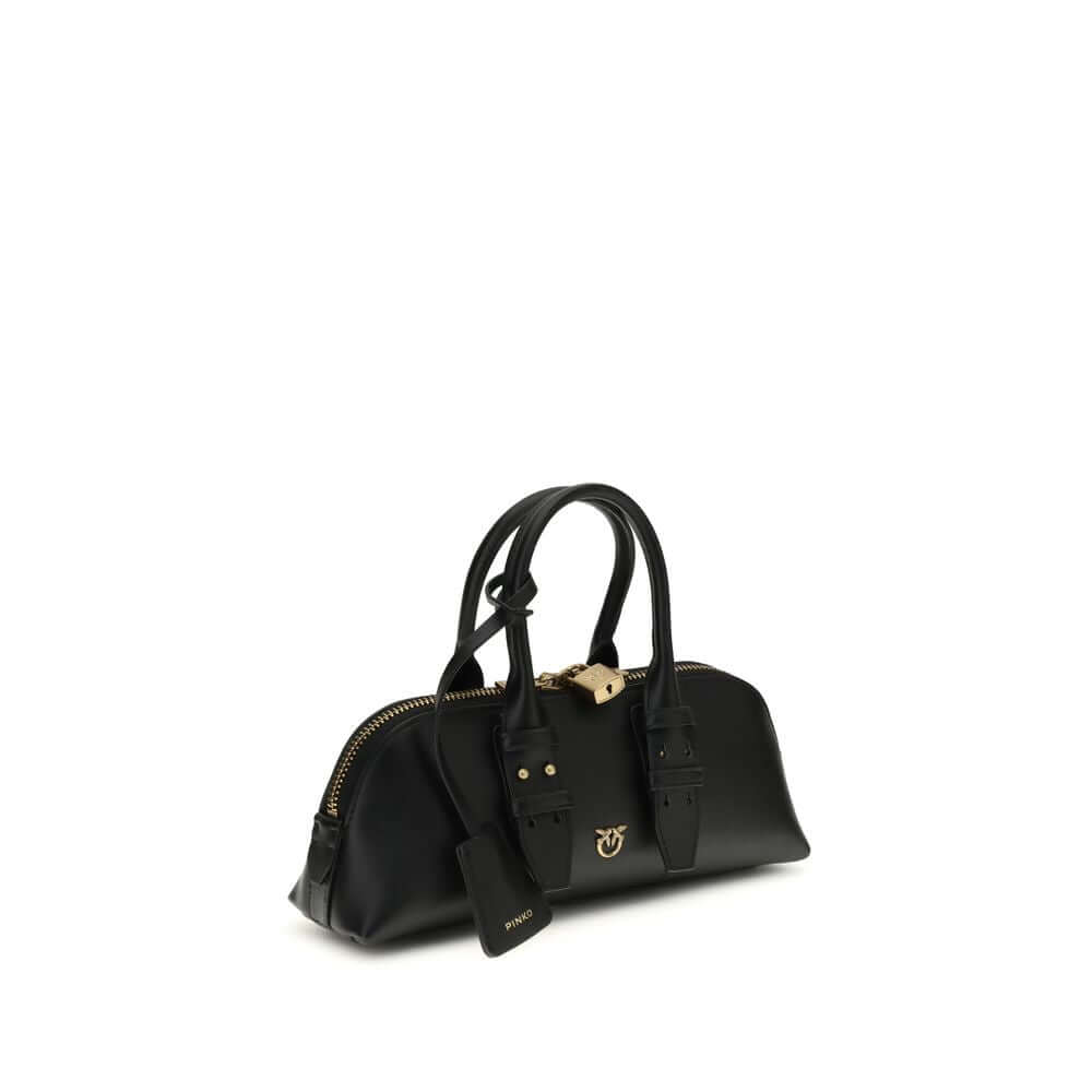 PINKO Black Calf Leather Bos Taurus Handbag