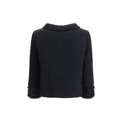 Valentino Black Fleece Wool Coat 1728,72470364320,Black,Clothing,Coats - Jackets & Coats - Clothing,IT46|XL,Jackets & Coats - Clothing,New with tags,Valentino,Women