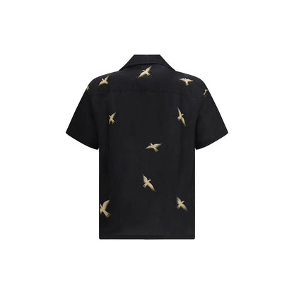 Baziszt Black Cotton Shortsleeve Shirt
