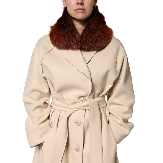 Dolce & Gabbana Brown Mink Fur Collar Women Neck Wrap 60cm x 14cm Scarf