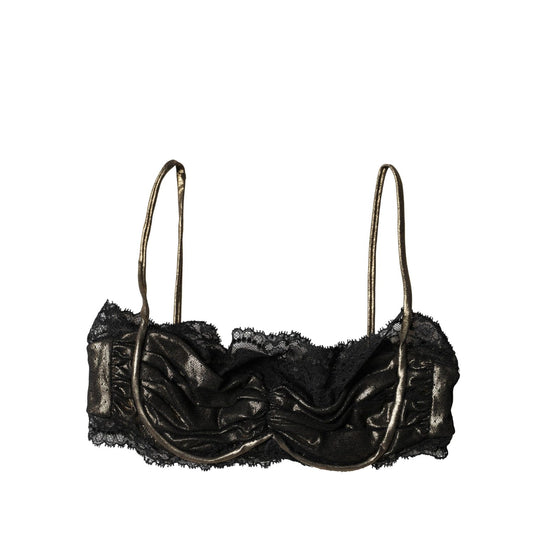 Dolce & Gabbana Black Silk Underwired Balconnet Bra Underwear