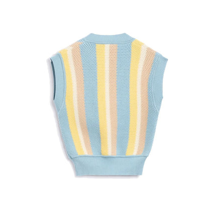 Autry Blue Cotton Waistcoat