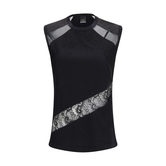 PINKO Black Cotton T-Shirt