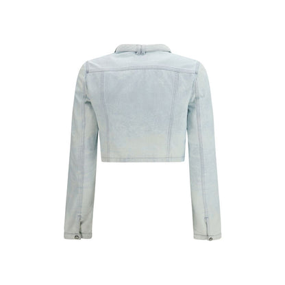 Diesel Blue Cotton Biker Jacket