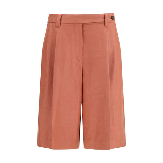 Brunello Cucinelli Orange Viscose Bermuda Shorts