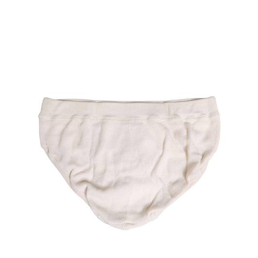 Dolce & Gabbana Off White Logo Silk Men Briefs Underwear