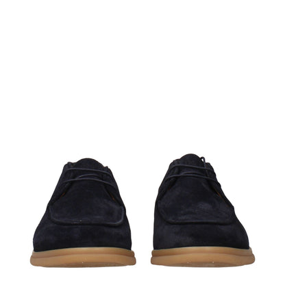 Eleventy Blue Leather Oxfords And Derbies