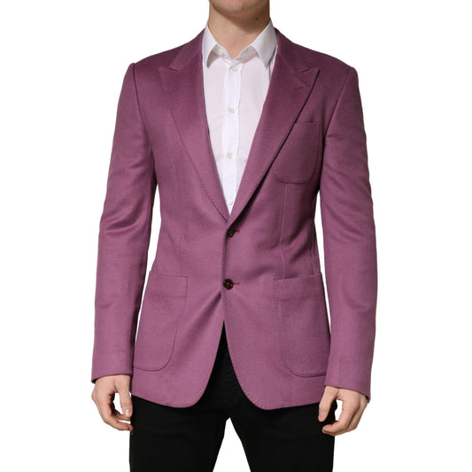 Dolce & Gabbana Purple Cashmere Slim Fit Coat Jacket Blazer