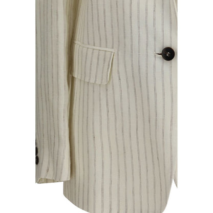 Max Mara Beige Linen Blazer