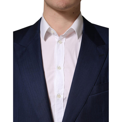 Dolce & Gabbana Blue Single Breasted 2 Button Suit Jacket