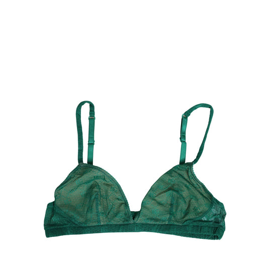 Dolce & Gabbana Green Nylon Stretch Soft Cup Brassiere Underwear