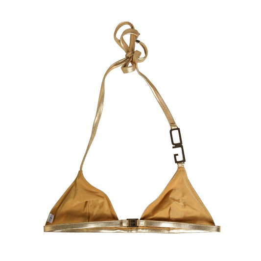 Dolce & Gabbana Gold-Tone Triangle Bikini Top DG Logo Swimwear
