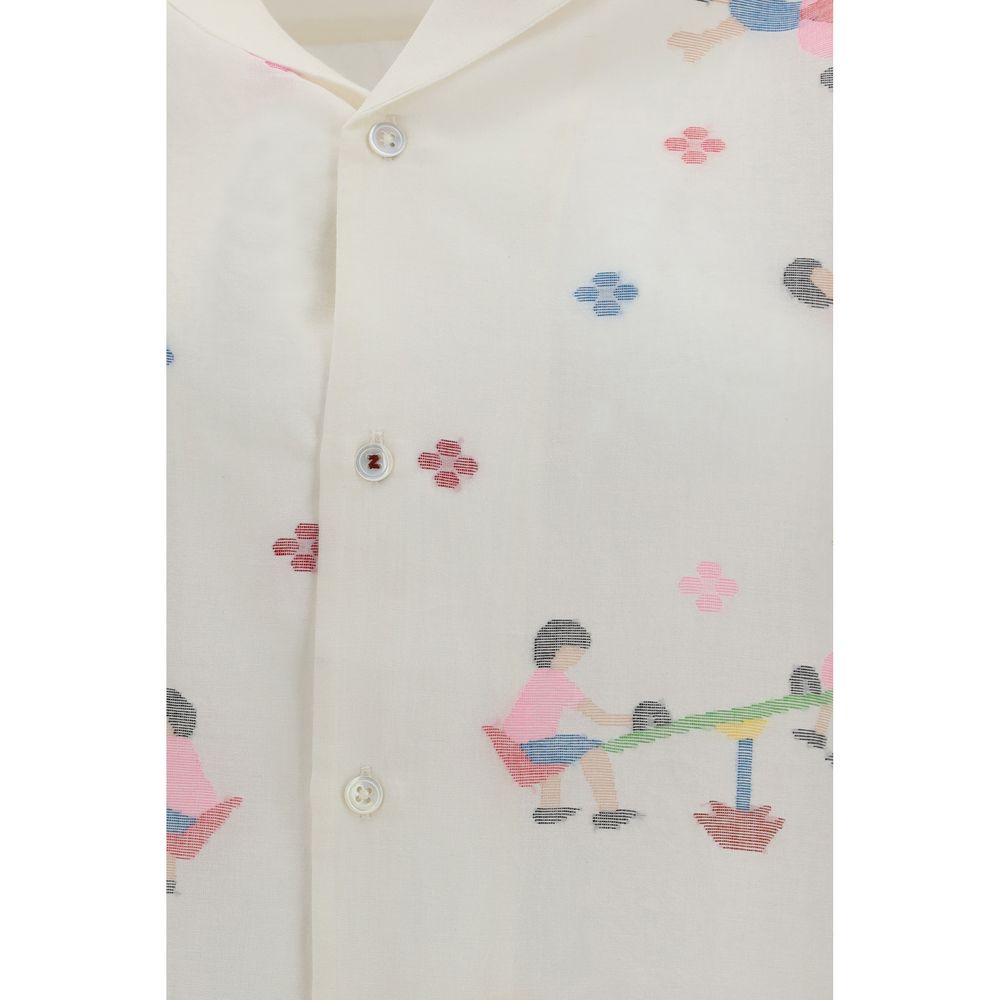 Baziszt White Cotton Shirt