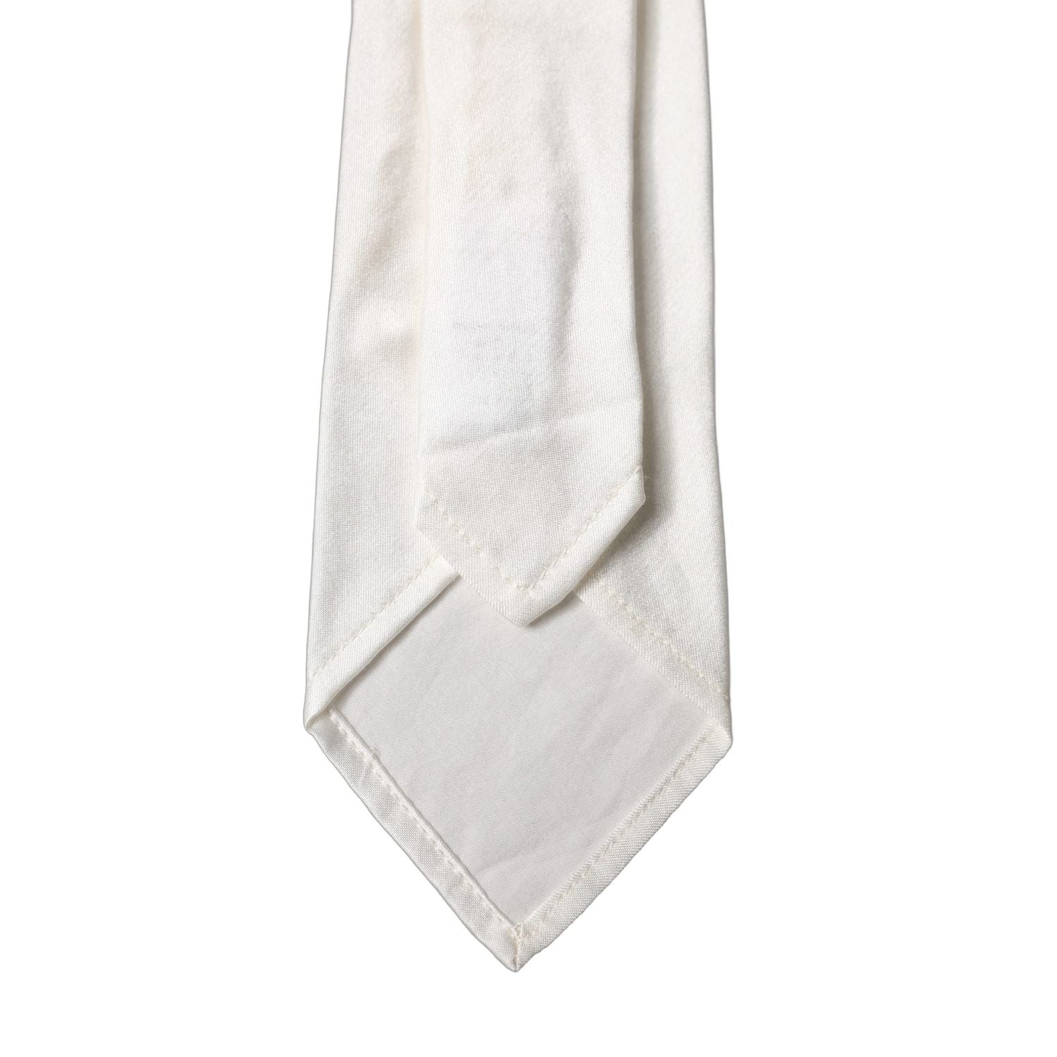 Dolce & Gabbana White Solid Silk Blend Adjustable Men Tied Necktie Tie
