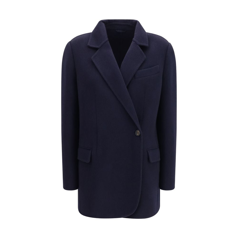 Brunello Cucinelli Blue Wool Oves Aries Full-Length Jacket