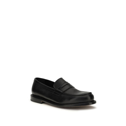Premiata Black Calf Leather Bos Taurus Slip-On Loafers