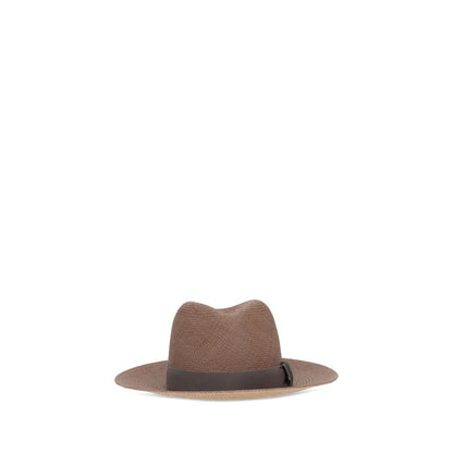 Brunello Cucinelli Brown Straw Fedora