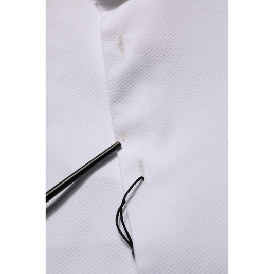 Dolce & Gabbana White Cotton MARTINI Sleeveless Men Dress Shirt