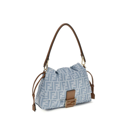 Fendi Blue Cotton Shoulder Bag