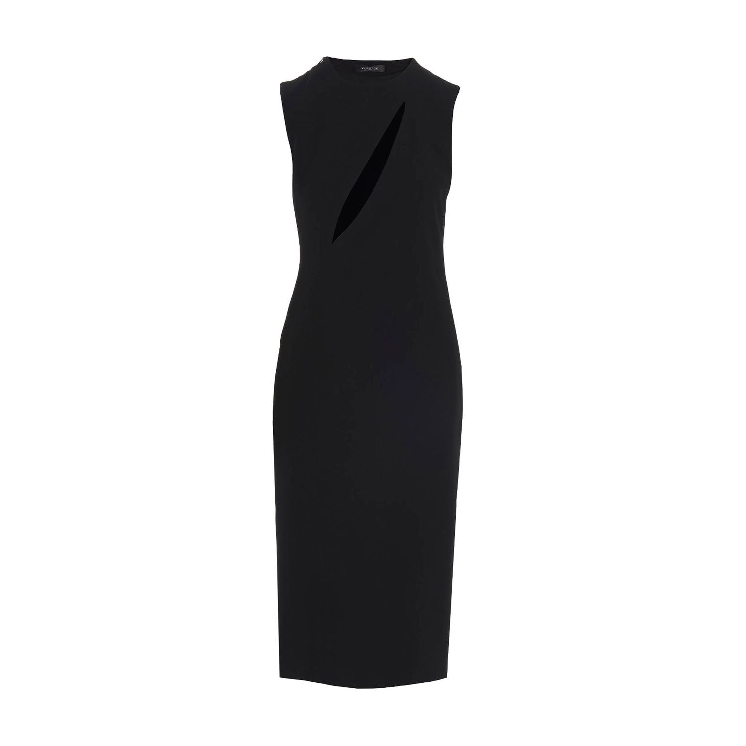Versace Black Acetate Midi Dress
