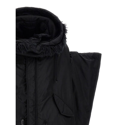Junya Watanabe Black Nylon Full-Length Jacket