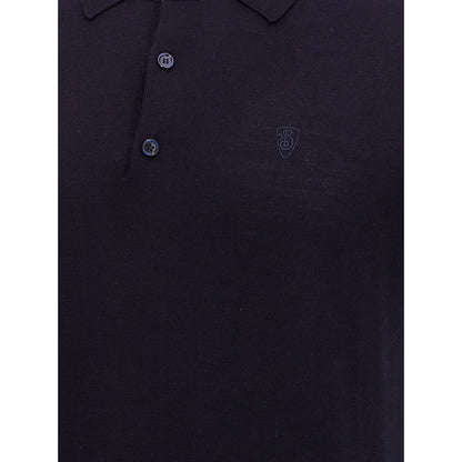 Burberry Blue Wool Polo Shirt