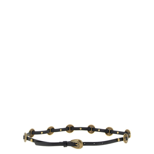 PINKO Black Calfskin Thin Belt