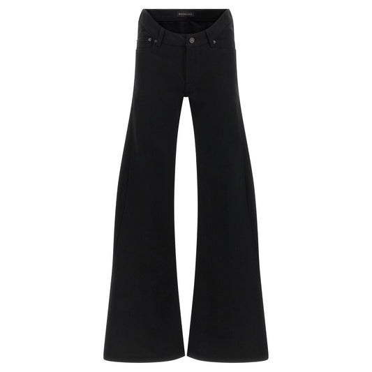 Balenciaga Black Cotton Flared Jeans