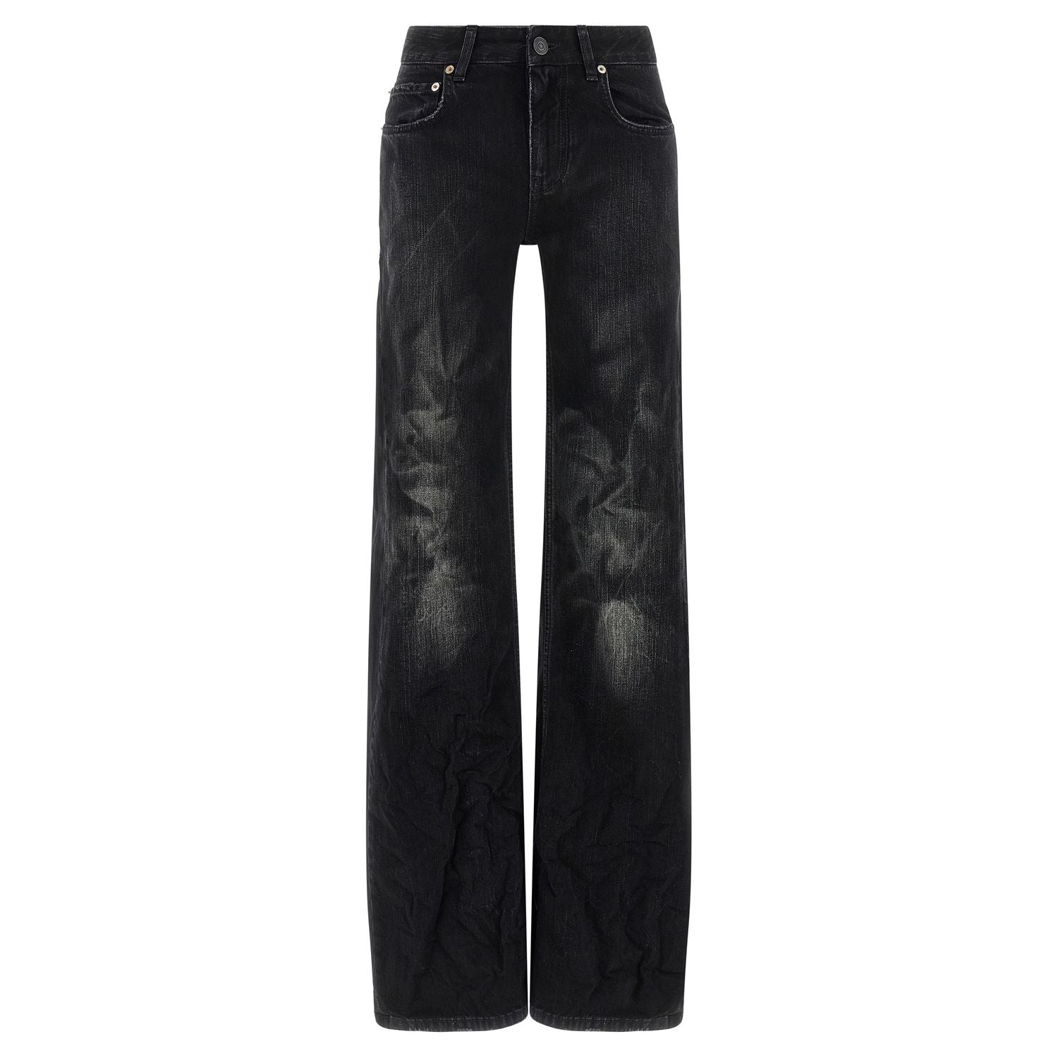 Balenciaga Black Cotton Flared Jeans