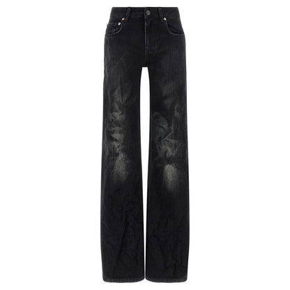 Balenciaga Black Cotton Flared Jeans