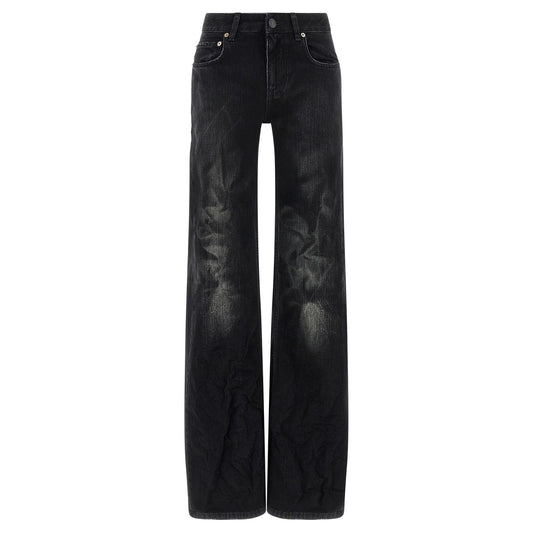 Balenciaga Black Cotton Flared Jeans