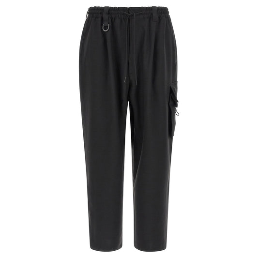 Y-3 Black Polyester Cargo Pants