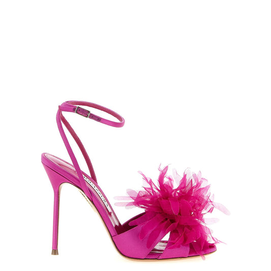 Aquazzura Fuchsia Textile Stiletto Heel Sandals
