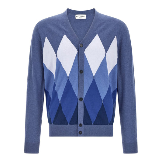 Ballantyne Blue Cotton Cardigan