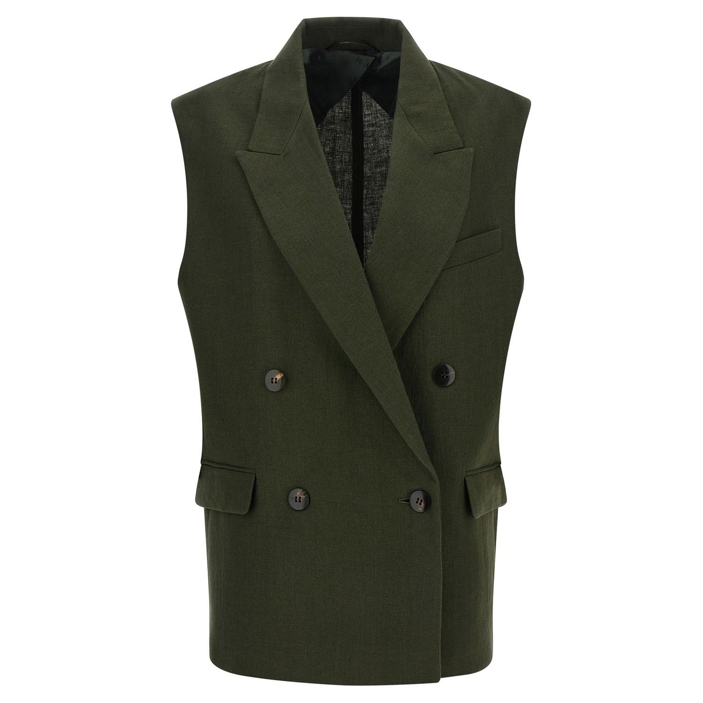 Max Mara Bicolor Linen Sleeveless Jacket