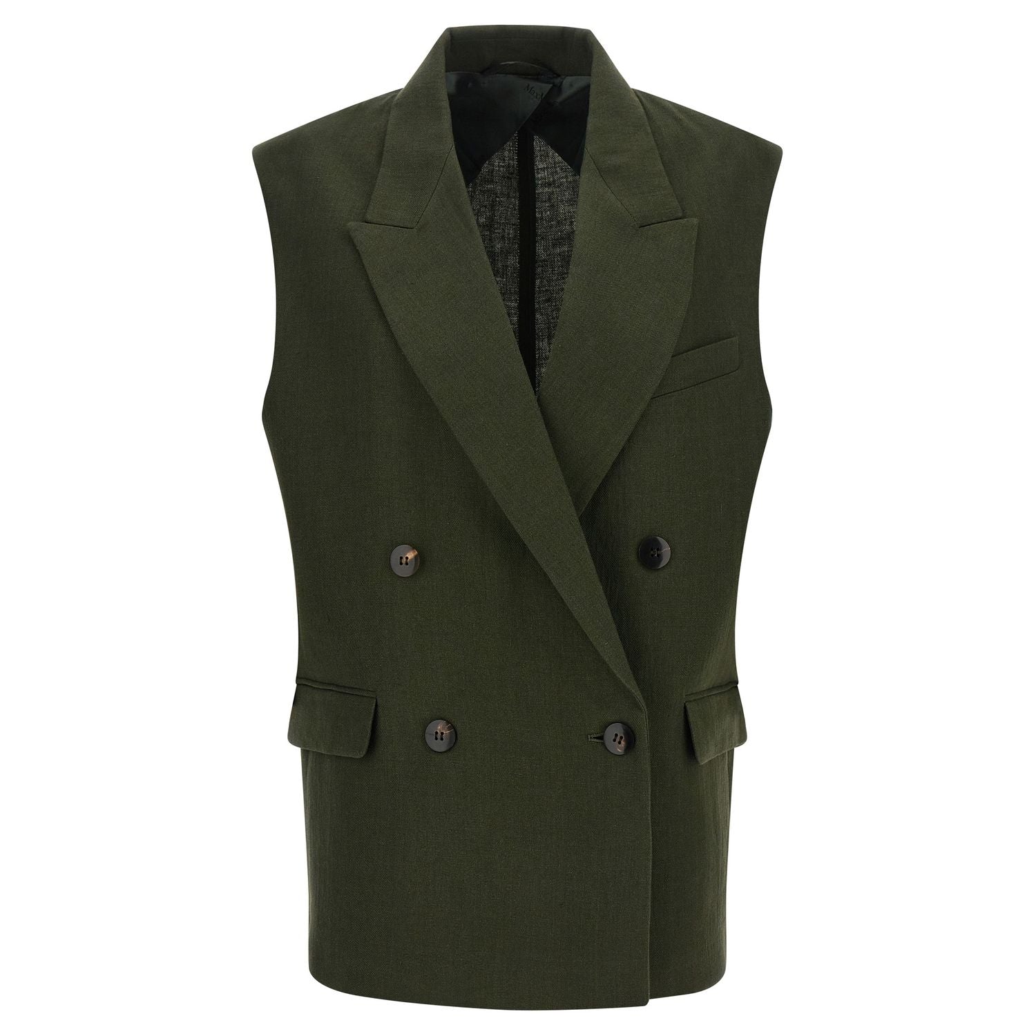 Max Mara Bicolor Linen Sleeveless Jacket