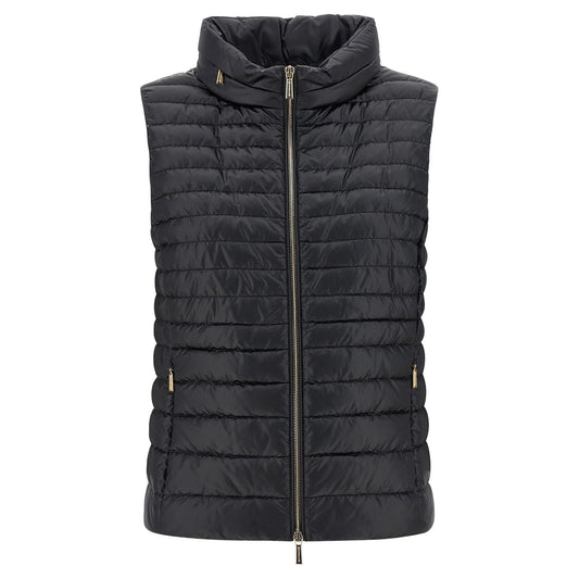 MooRER Black Polyester Sleeveless Jacket