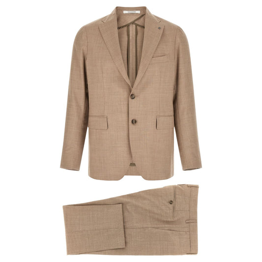Tagliatore Beige Virgin Wool Two-Piece Suit