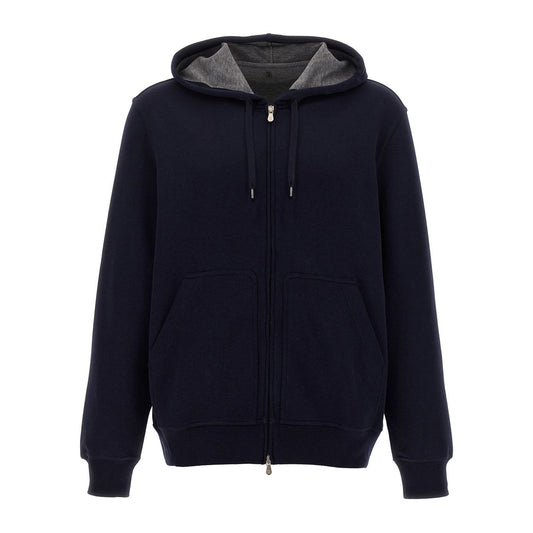 Brunello Cucinelli Blue Cotton Sweatshirt