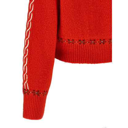 Guest in Residence Red Wool Cardigan