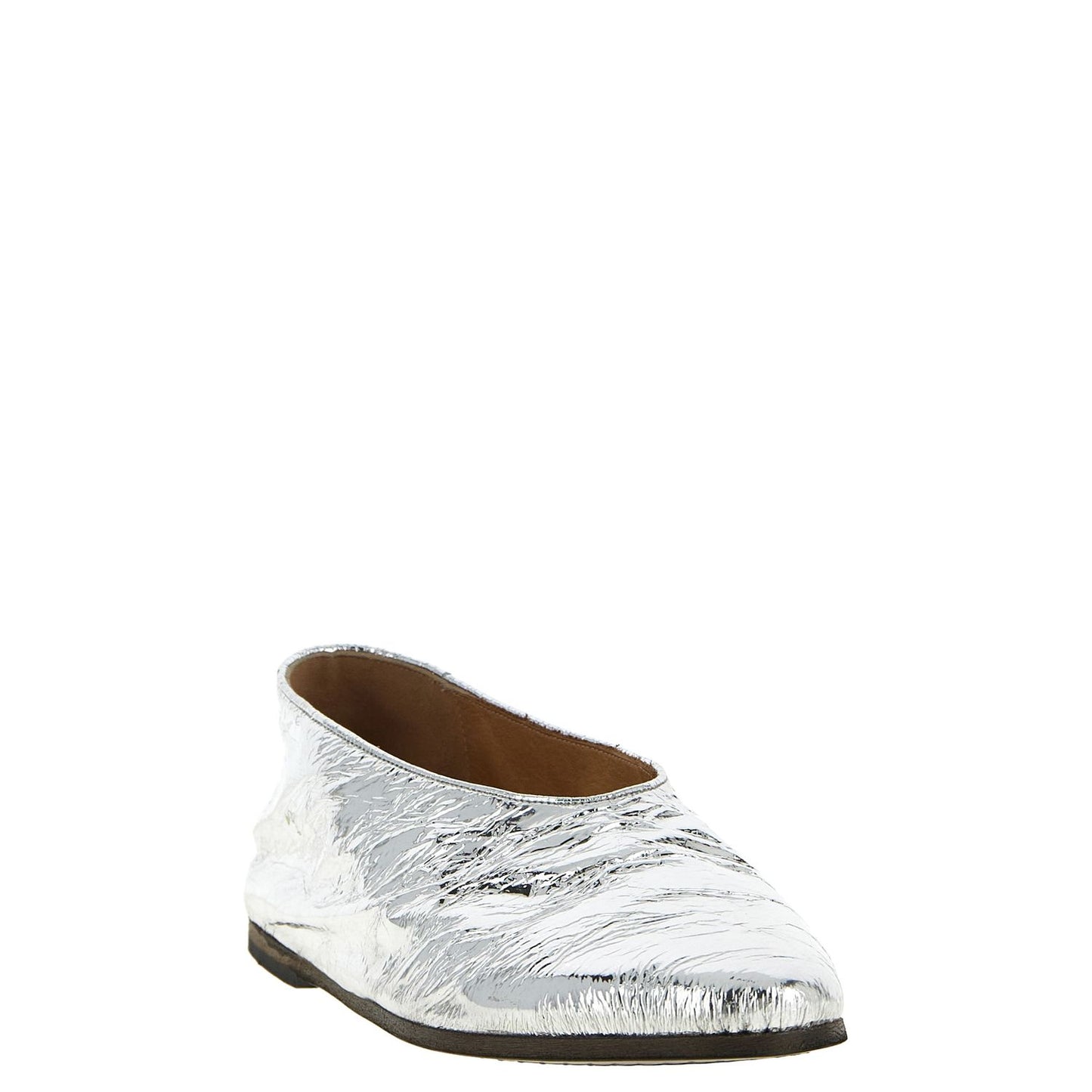 Marsell Silver Calfskin Ballet Flats