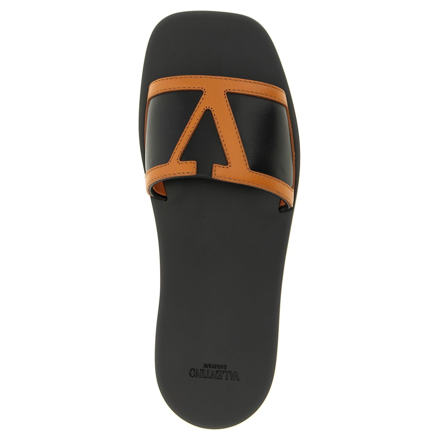 Valentino Garavani Brown Lamb Leather Slides